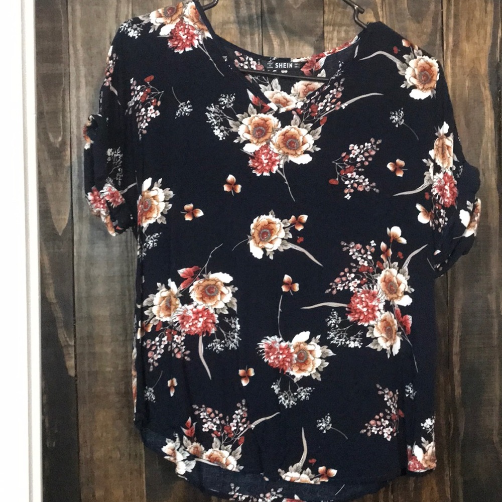 Shein floral blouse